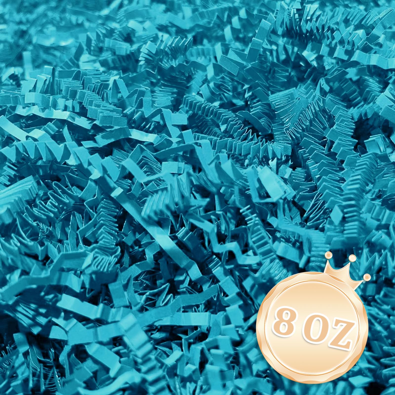 1/2LB Lake Blue Crinkle Cut Paper Shred Filler Great for Gift Wrapping, Lake Blue Basket Fillers, Birthday, Gift Wrapping, Anniversary, Halloween Thanksgiving Christmas Party Decor Filling Supplies