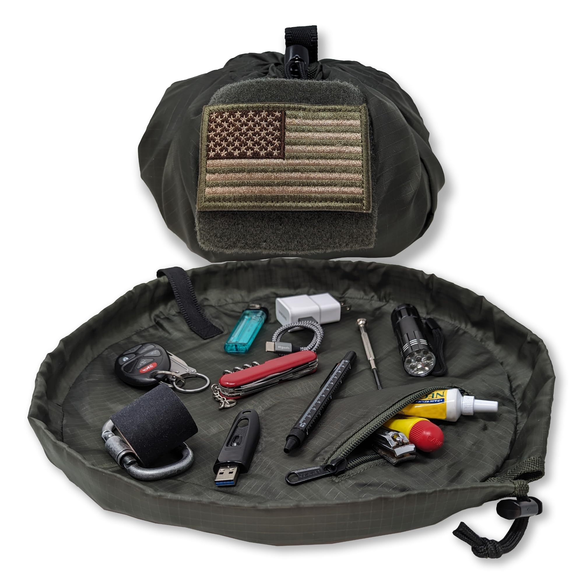 Lay-n-Go Defender Tactical Gear Accessory, Tool & Utility Storage Bag With Pockets, Military, First Responder, and Survival