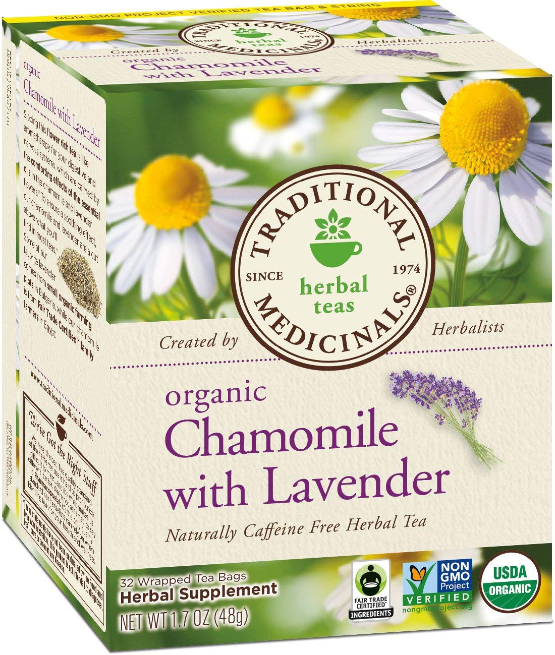 Traditional Medicinals Tea, Organic Chamomile & Lavender, Stress Relief, 32 Tea Bags