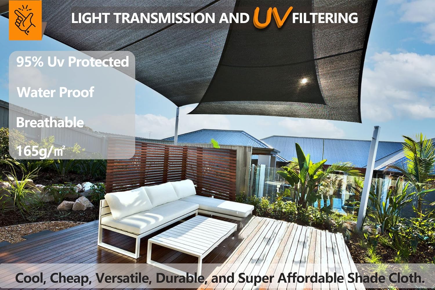 Green Shade Cloth for Patio 3.28’x5.25’. Apply toWindbreak Terrace 165g/㎡ Shade Cooling, Uv Protection Includes: Rope and Cable Ties of Fence Privacy (We Customize)