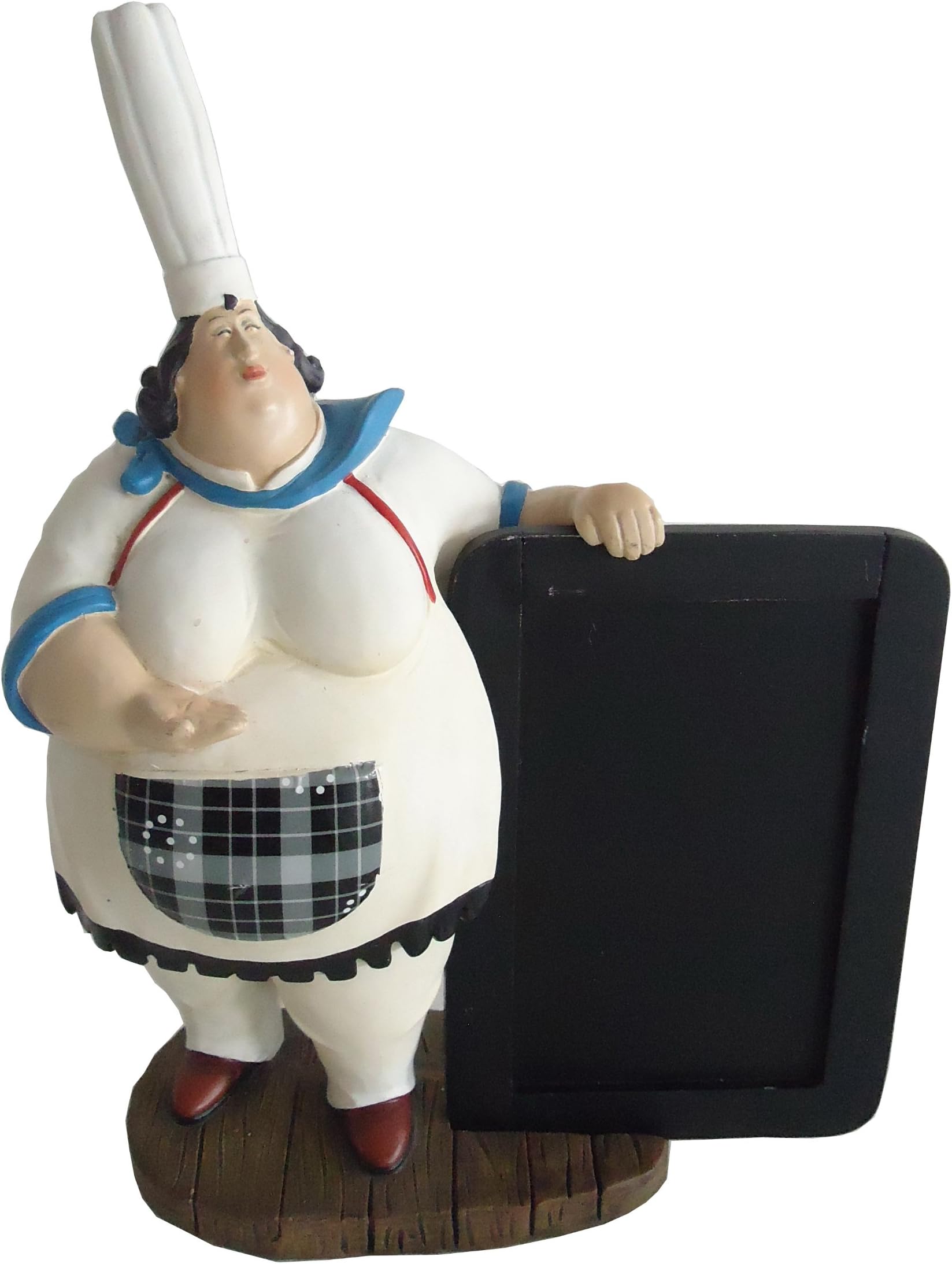 Kitchen Fat Chef Lady Chalkboard Menu Holder Restaurant Statue D64268