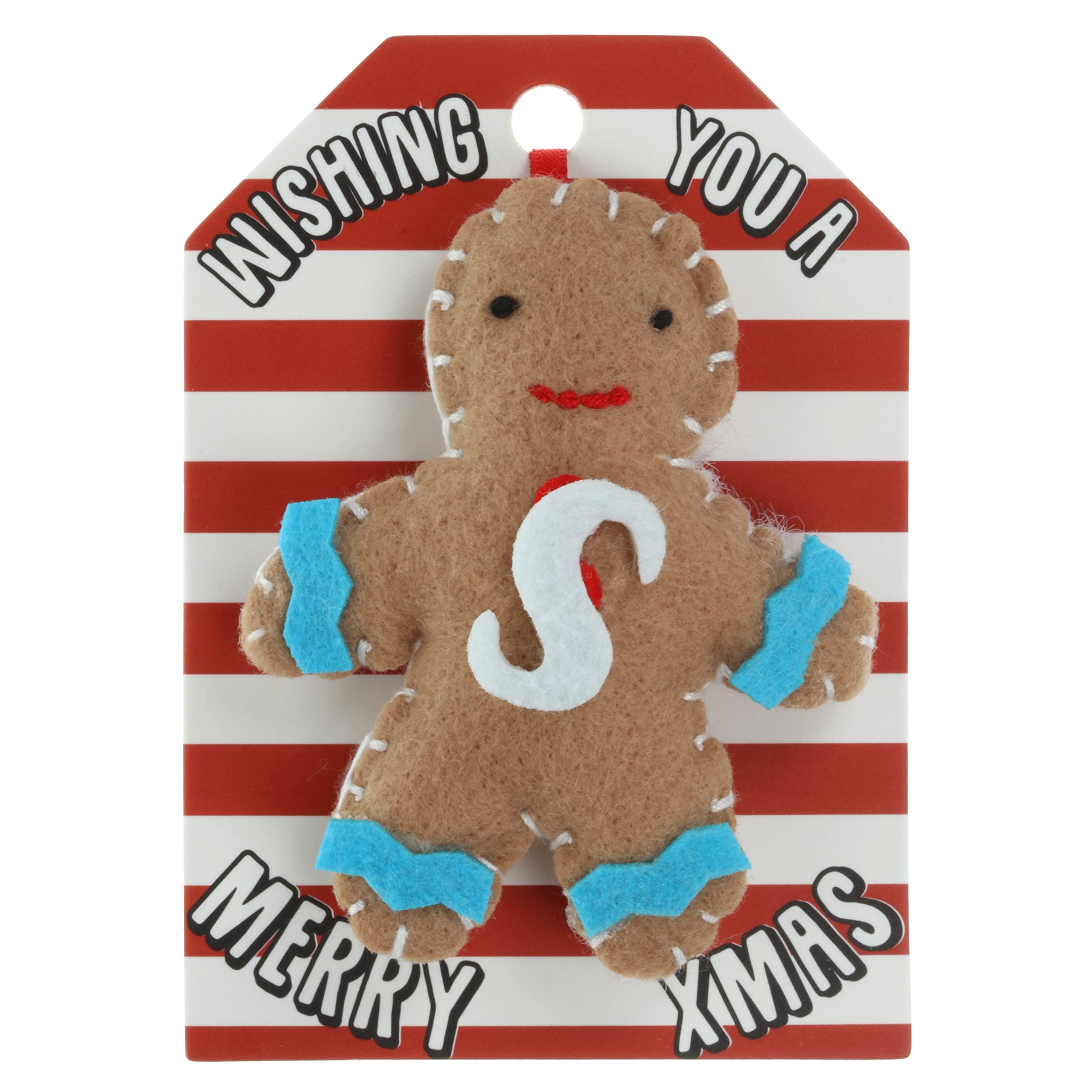 S Letter Gingerbread Man Christmas Tree Bauble Decoration Hanging Gift