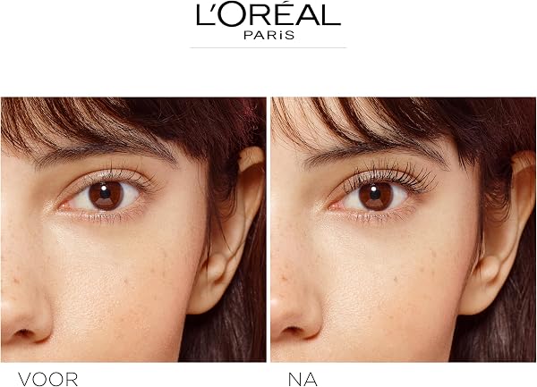 L'Oreal Paris L'Oréal Paris - Mascara Allongeant Telescopic - Noir Intense - Brosse Peigne Flexible - Formule Crème Intensifiante - Couleur : Carbon Black (Noir Carbone) Classic CARBONE BLACK in use