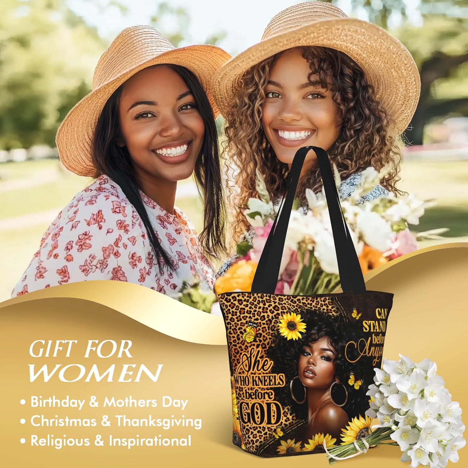 Christian Bible Tote Bags for Women Bible Church Bags Religious Reusable Grocery Bag - Image 5