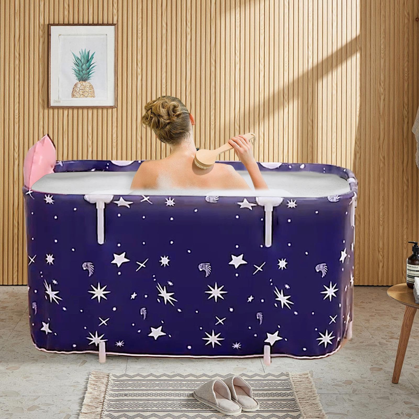 Klappbare Badewanne - Tragbare Wanne Für Erwachsene - Rechteckige Badeeimer für Erwachsene Kinder Alltag Reise Camping Outdoor Badezimmer