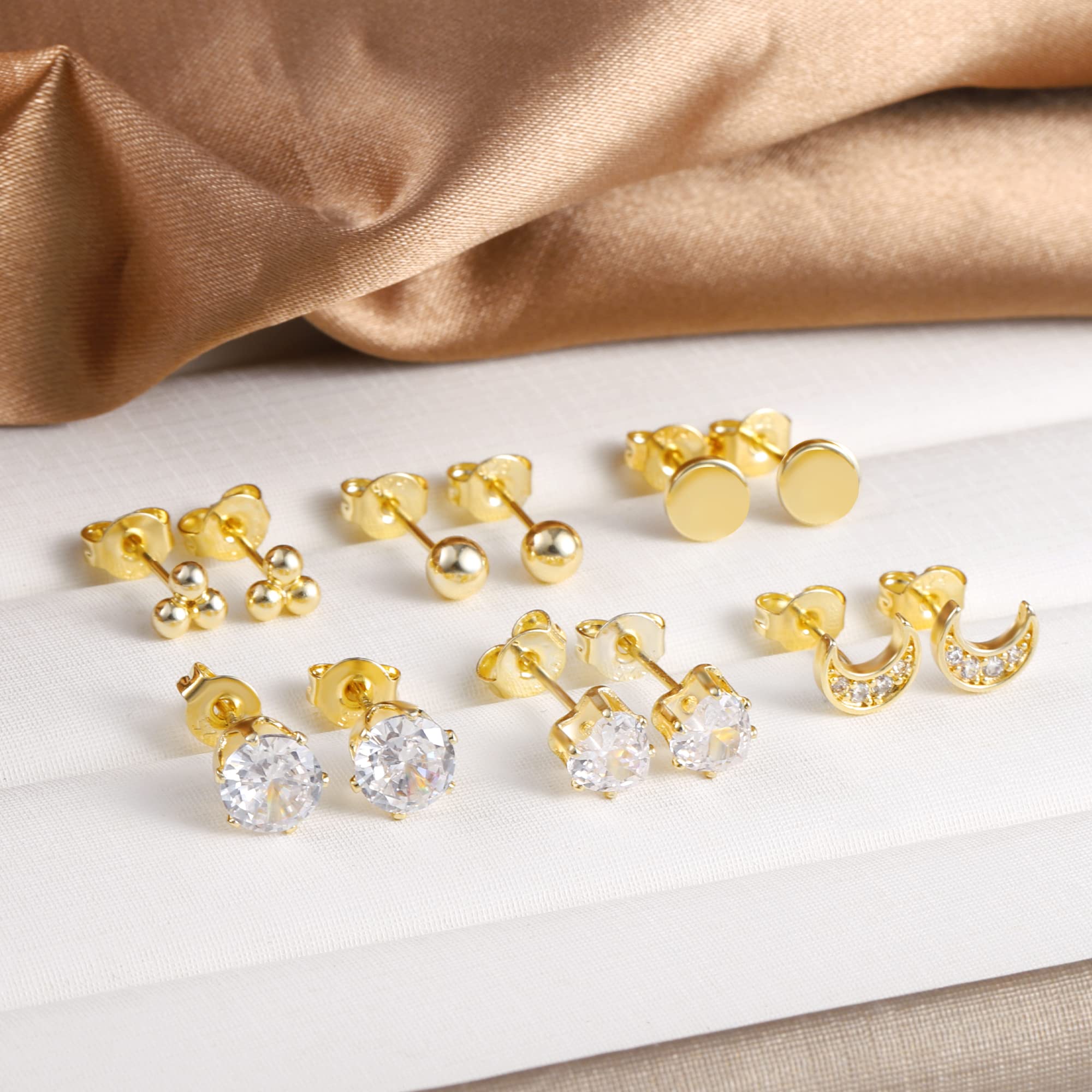 ALEXCRAFT Piccoli Orecchini a Cerchio, Orecchini Per Polsini Auricolari Da Donna, Orecchini a Cerchio Intrecciati Da Donna, Orecchini a Cerchio Spessi Vintage Ipoallergenici In Oro e Argento (9 Paia)