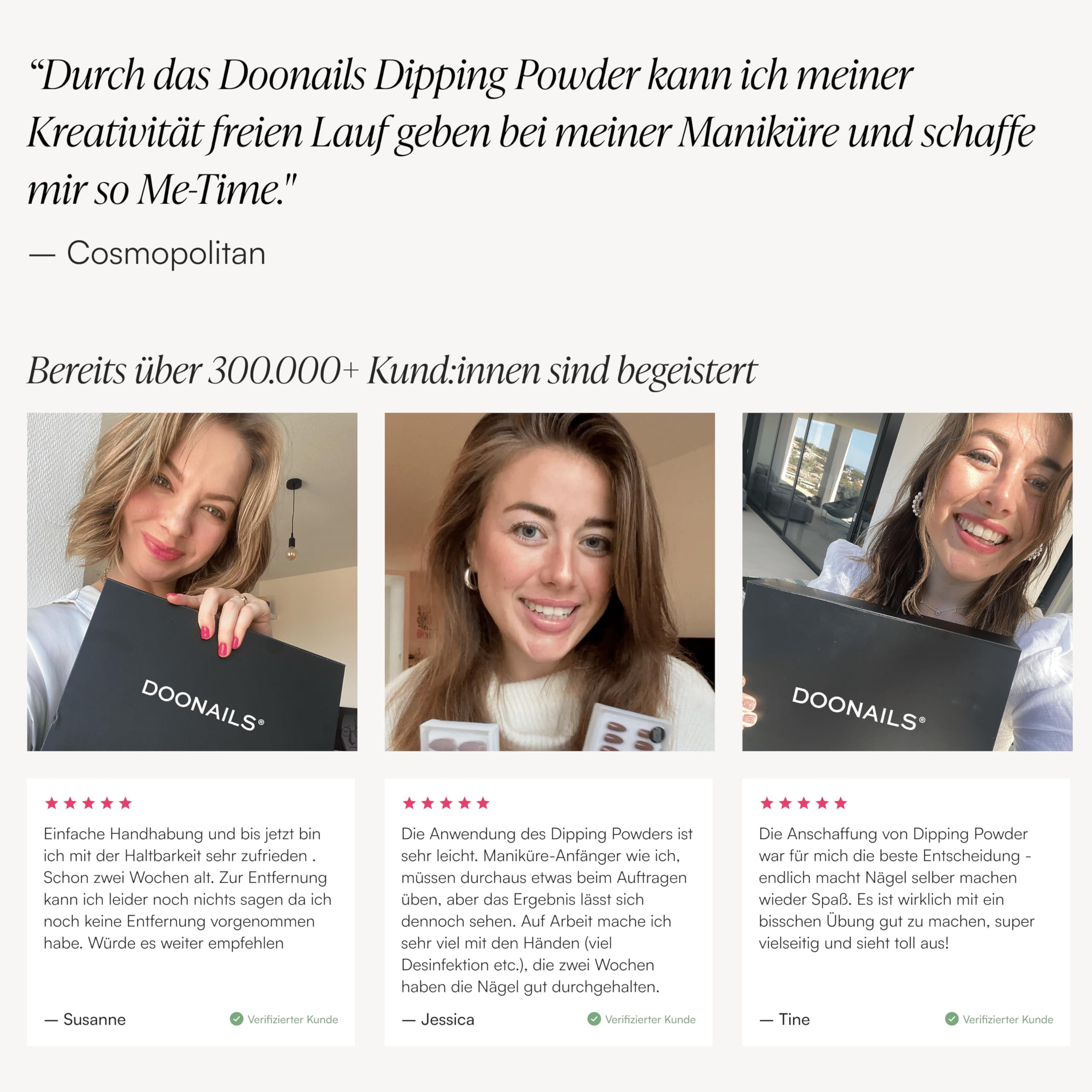DOONAILS – Dipping Powder Nails Set Probierset Snow White – 8-teiliges Nagel Probierpaket für salonschöne Pediküre & Maniküre – Vegan & tierversuchsfrei – Schnelle Trocknung ohne UV-Lampe