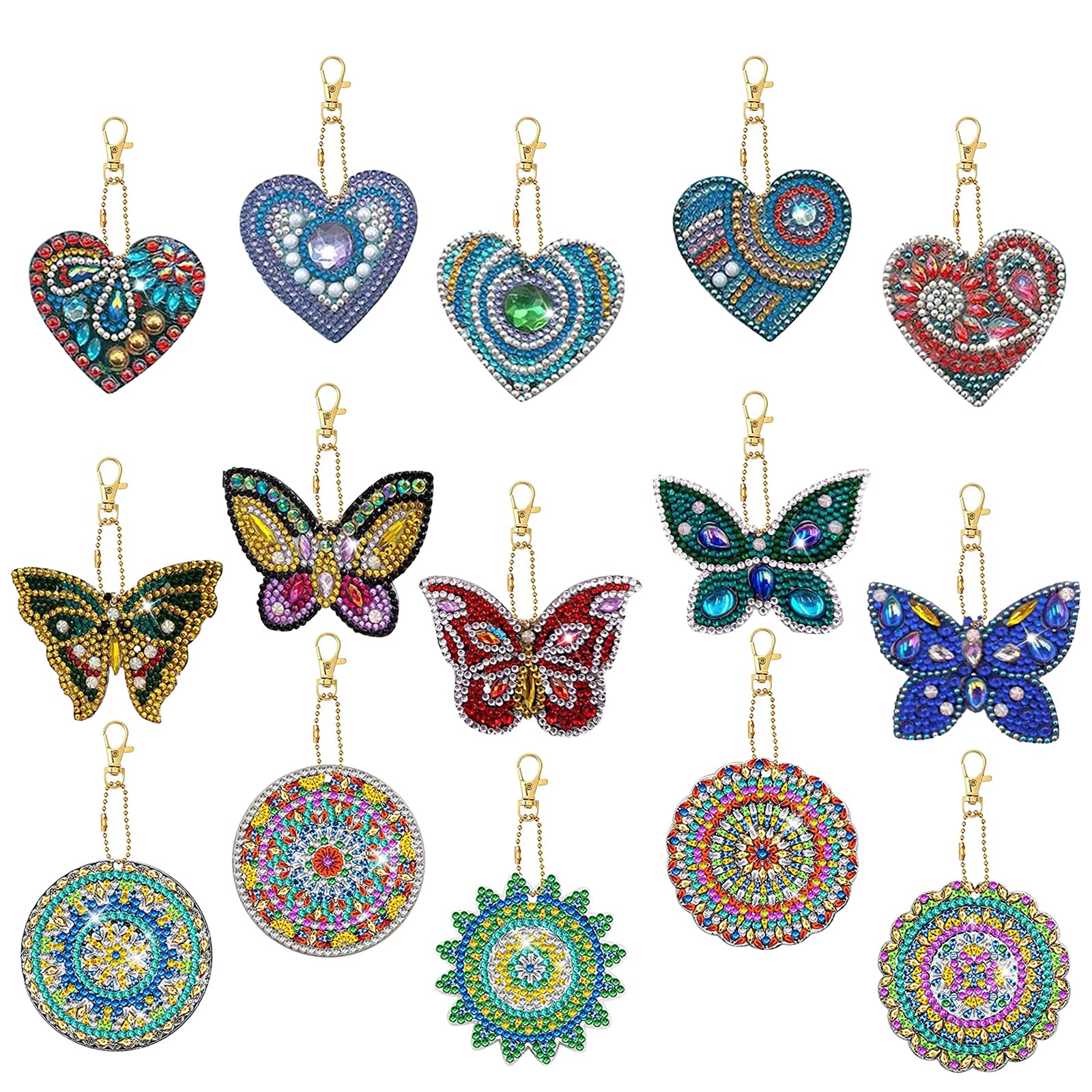 Winnereco 6 Llaveros De Pintura De Diamante DIY Búho Diamante Arte Llavero Adornos Cristal Diamante Arte Llaveros Para Principiantes Ninos Adultos