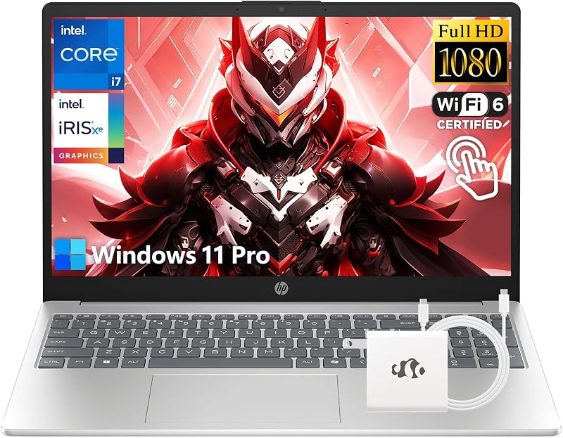 HP i7 Touchscreen Laptop, 10-Core Intel Core i7-1355U(Up to 5GHz, Beat Core 7 160U), 16GB DDR4 1TB SSD 15.6" FHD Intel Iris Xe Graphics Win 11 Pro Wifi6 w/GM Accessory Notebook for Business Gaming