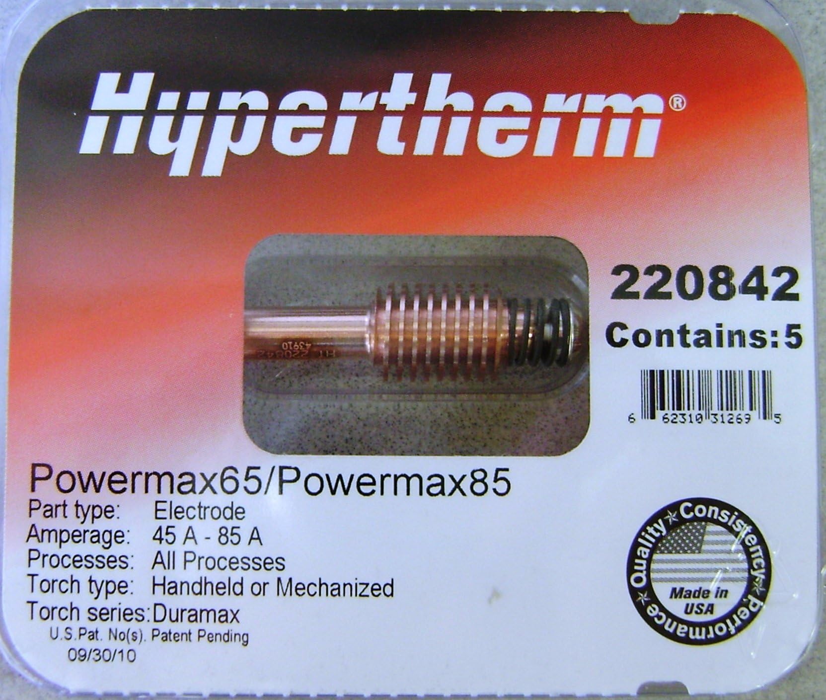 Hypertherm Powermax 85電極 220842 Hypertherm