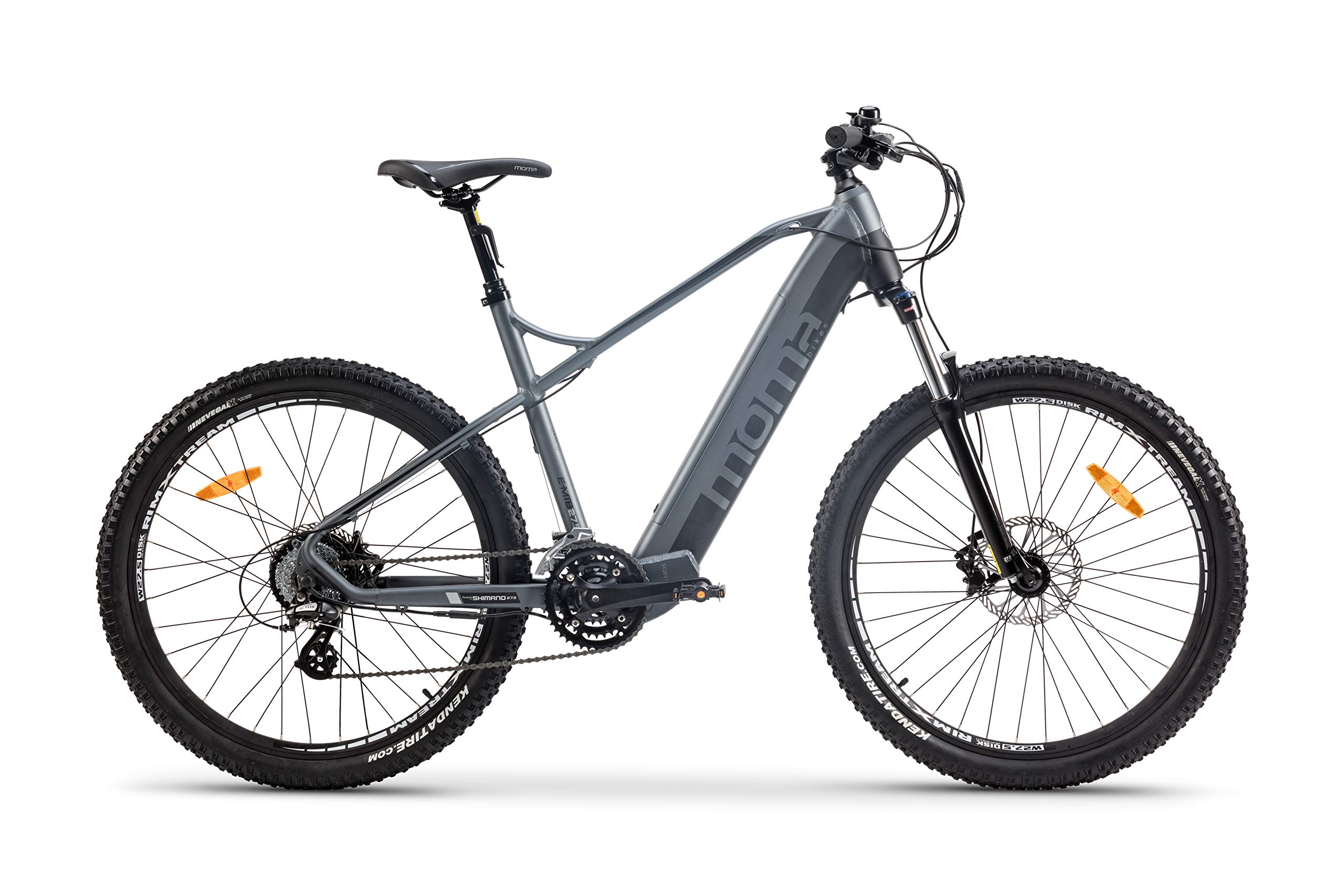 Moma Bikes Bicicleta Electrica, EMTB-27.5", Suspension Delantera, Shimano 24v, Frenos de Disco Hidraulicos, Bateria Integrada y extraíble Litio 48V 13Ah (Varias Tallas)