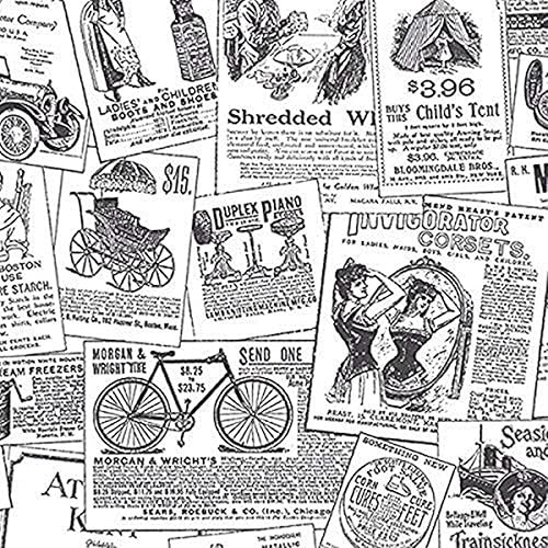 Miniatura 1 de Papel pintado de impresión de periódico vintage en blanco y negro