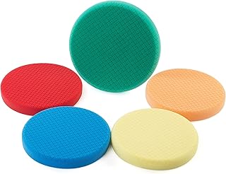 5PCS Buffing Polishing Pads, Front 7.5 Inch (190mm) Face for 7 Inch (180mm) Backing Plate Compound Buffing Sponge Pads for Waxing, Compounding and Polishing