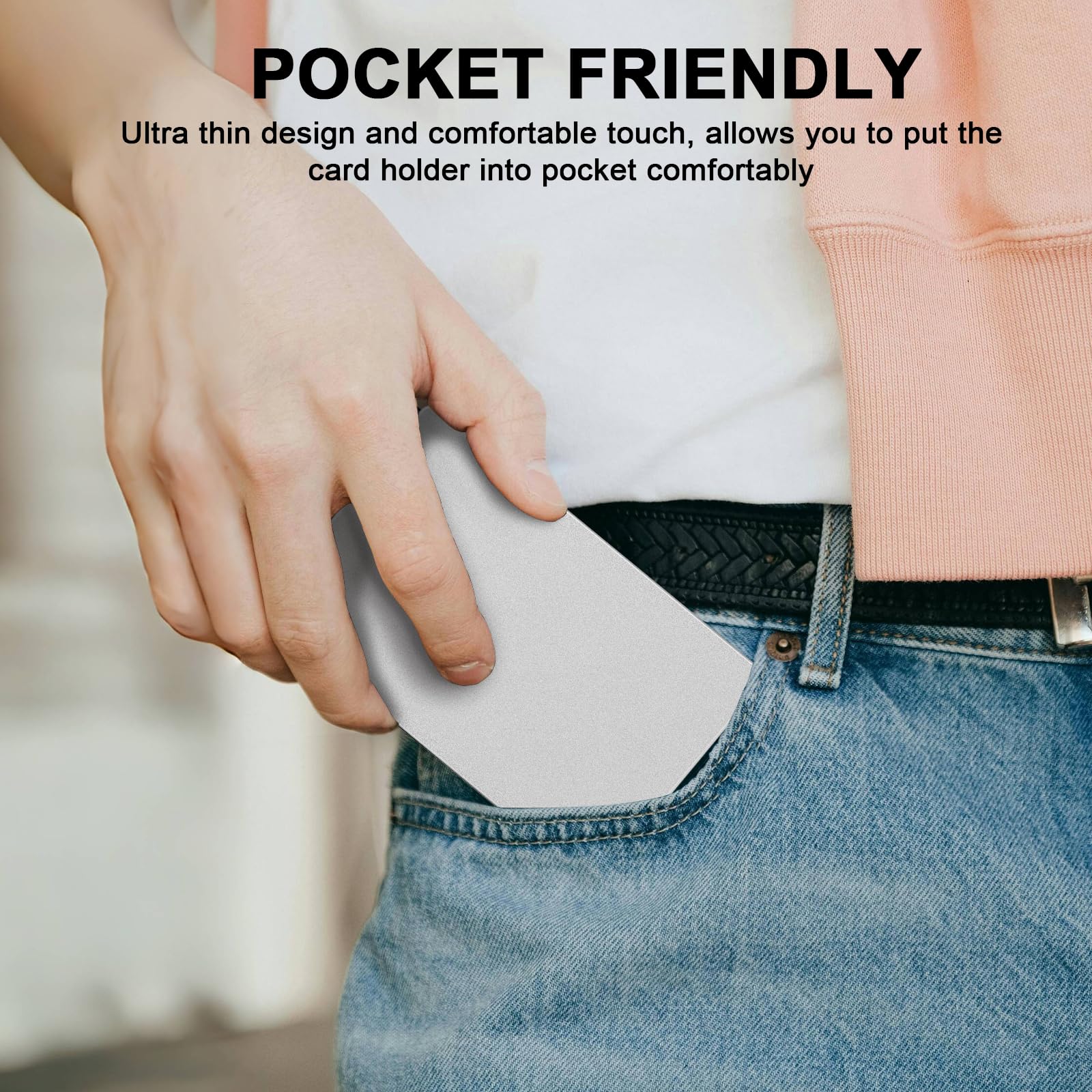 MPVWALT Magnetischer Kartenhalter für MagSafe-Wallet, Pop-Up schlanker Metall minimalistisches Kartenetui für das Telefon