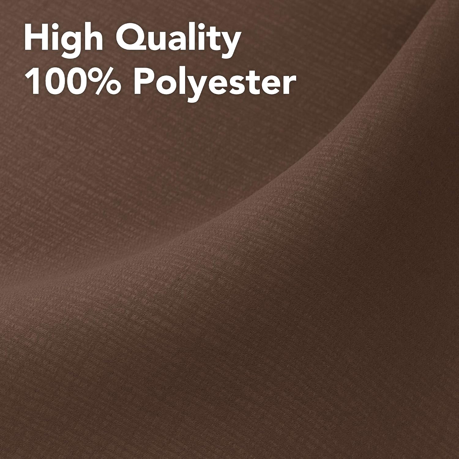Deconovo Solid Textured Embossed Rod Pocket Valance Blackout Curtains for Living Room 42x18 Inch Brown 2 PCS