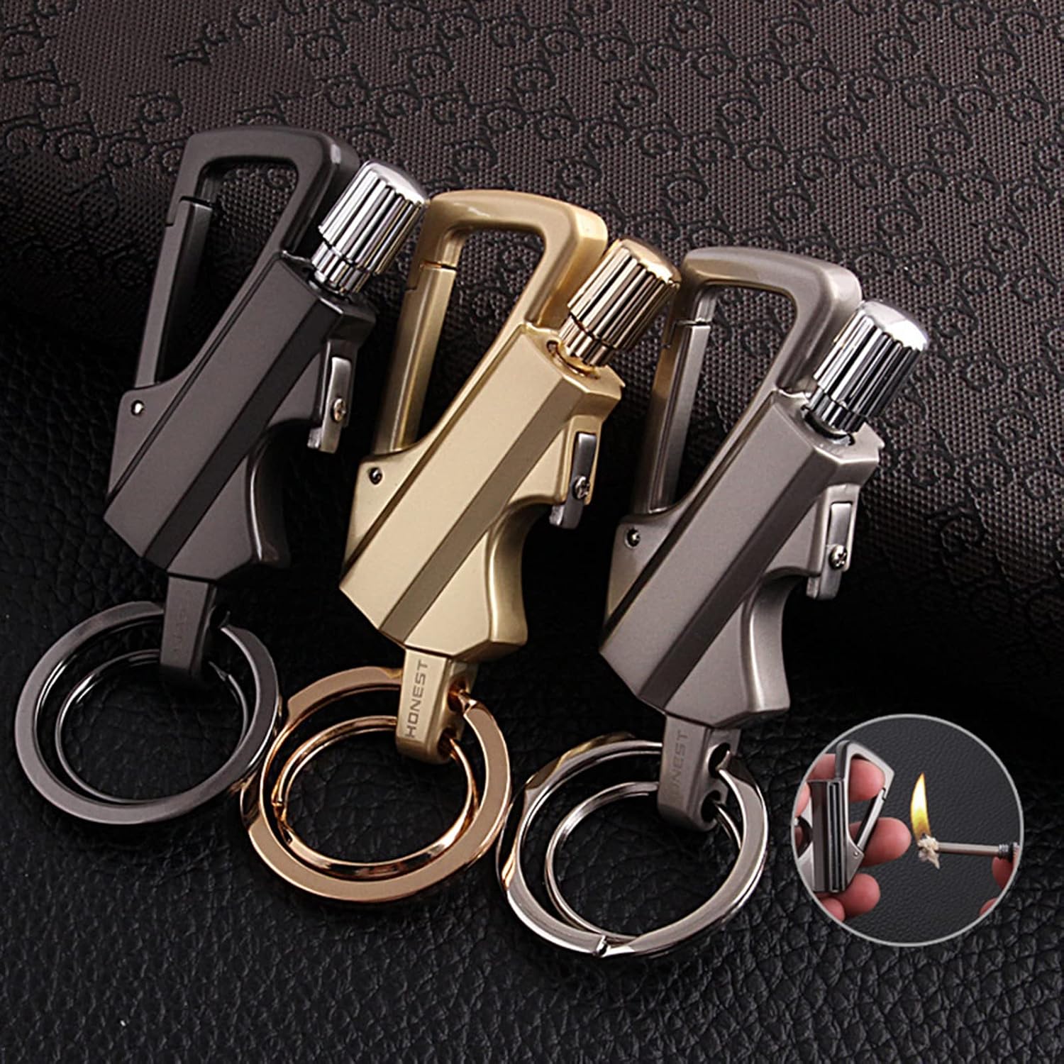 Vintage Trench Match Lighter, Windproof Reusable Kerosene Lighters for Smoking Cigarettes Metal Keychain Gift for Father Boyfriend Husband(Without Kerosene)