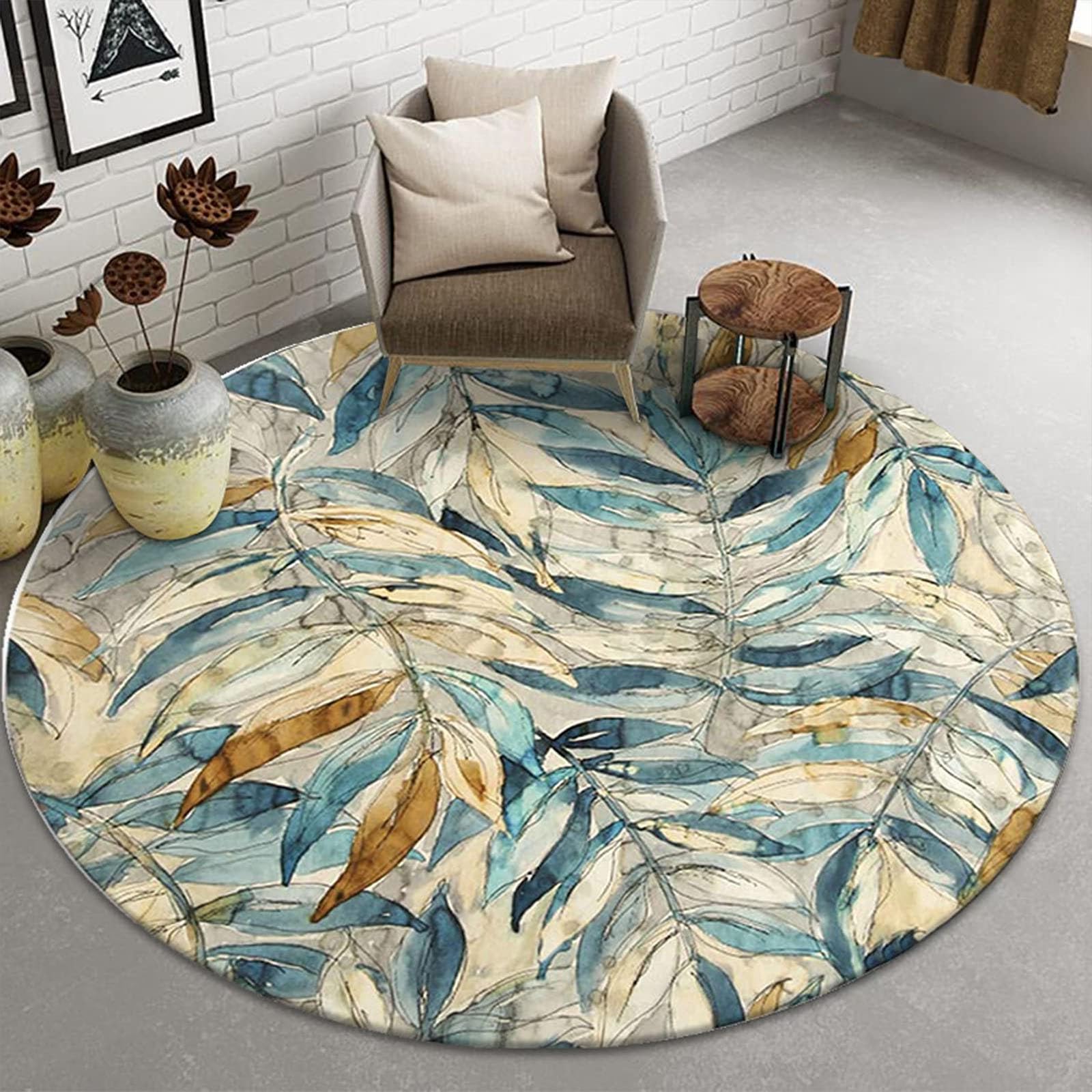 Tapis rond moderne lavable et antidérapant de 80 cm à 200 cm