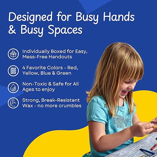 Miniatura 3 de CrayonKing 25 juegos de 4 paquetes en una caja (100 lápices de colores a granel en total), restaurantes, recuerdos de fiesta, cumpleaños, profesores