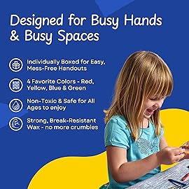 CrayonKing 150 Sets of 4-Packs in a Box (600 Bulk Crayons) - Boxed for Easy Storage & Gifting - Non-Toxic, Assorted Colors - Ideal for Parties, Classrooms, Restaurants & More Crayons