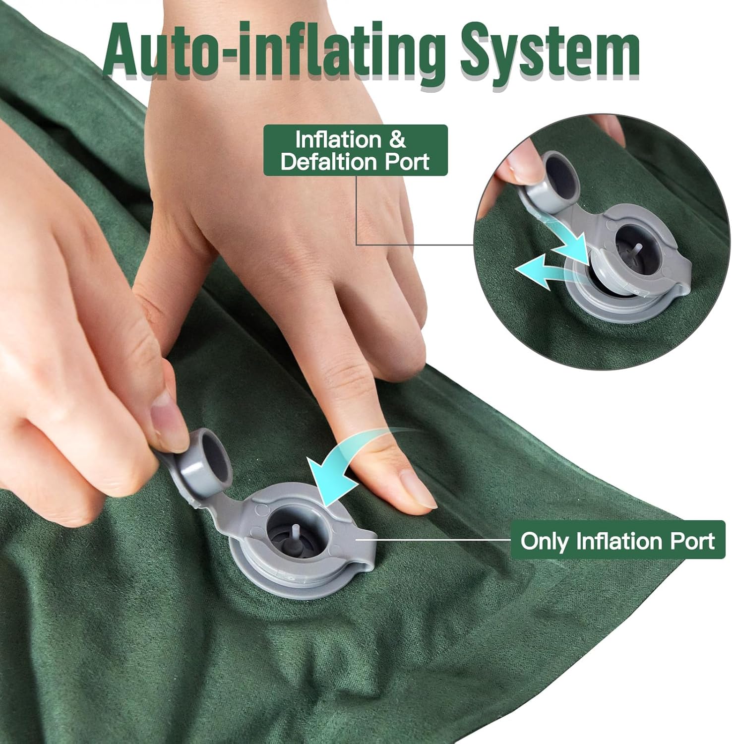 Night Cat Self-Inflating Sleeping Pad: Camping Mattress Single Memory Foam for Hiking - Comfortable Camping Mat Air for Outdoor