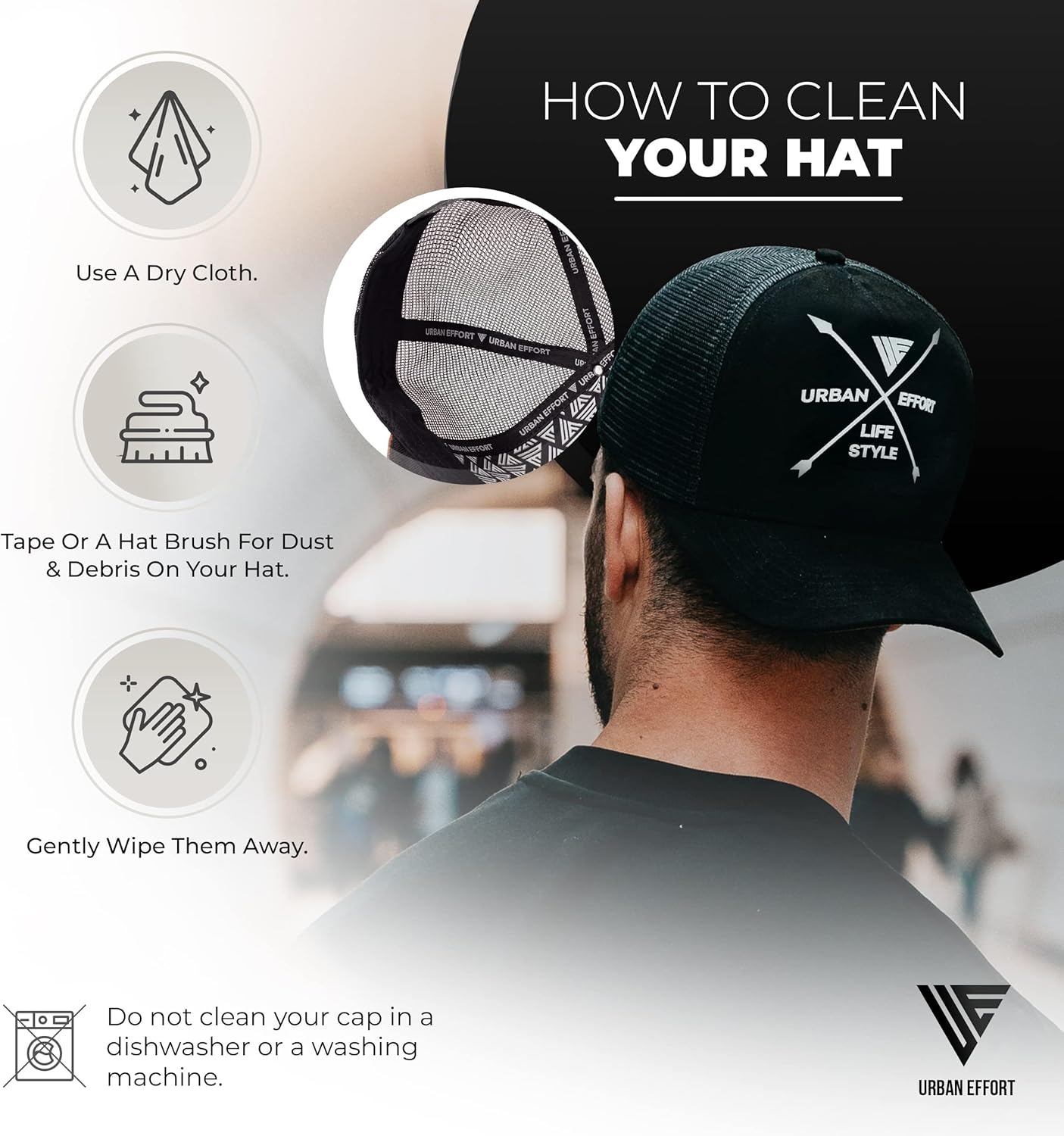 Urban Effort Mesh Back Cap - for Men and Women Baseball Hat 5-Panel Trucker Hat - Great Snapback Closure for Hunting & Hiking - Image 6