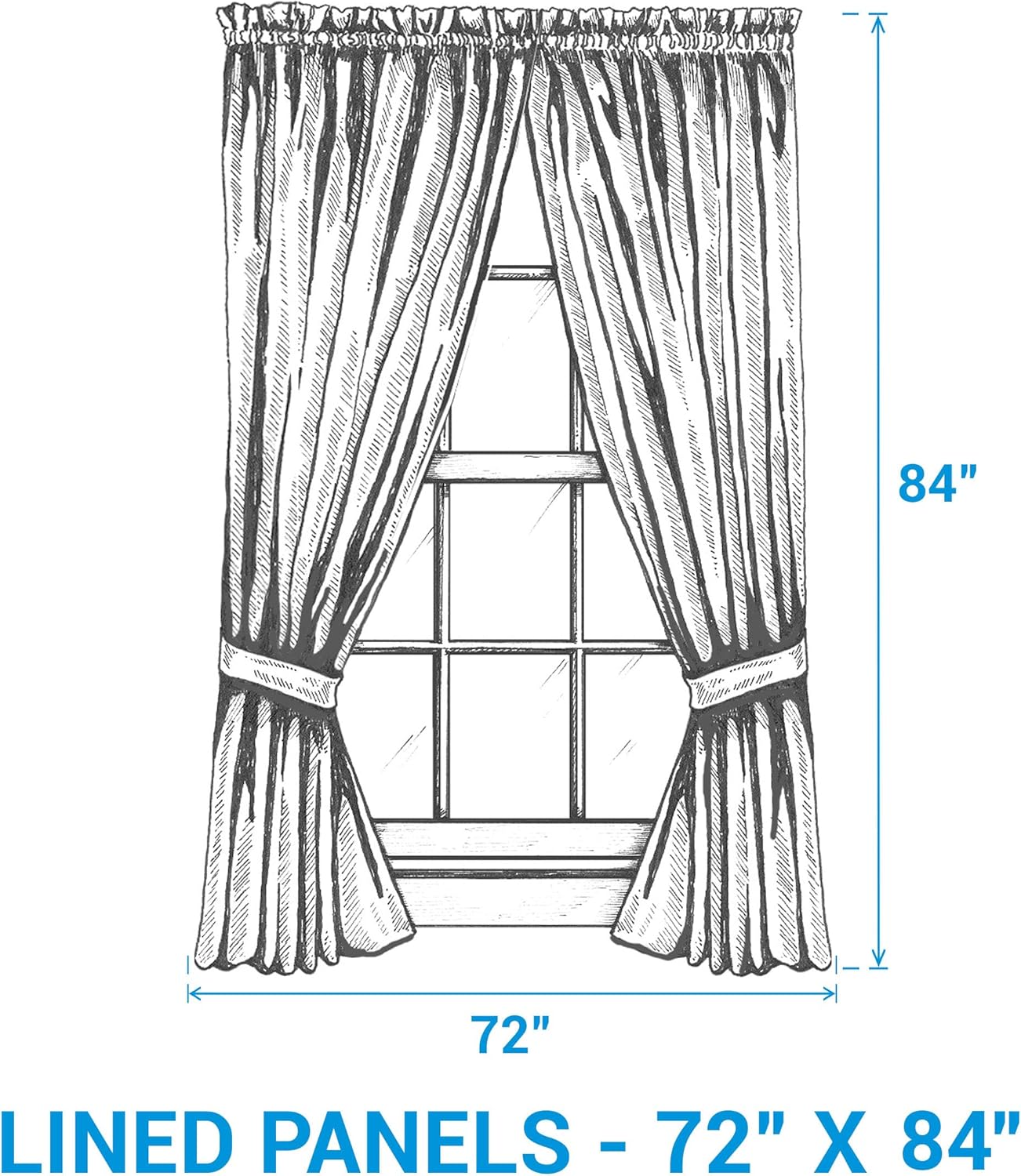 Park Designs Black Tan Buffalo Check Lined Curtains 84 Inch Length, Pair of Two Long Room Darkening Thick Cotton Drapes, 2 Set Neutral Country Window Panels for Farmhouse Living Room Decor