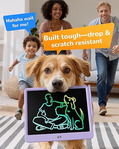Vista 56 de KOKODI Tableta de escritura LCD, regalos para niños y niñas de 3 años, tableta de dibujo colorida de 10 pulgadas, almohadillas de dibujo Azul