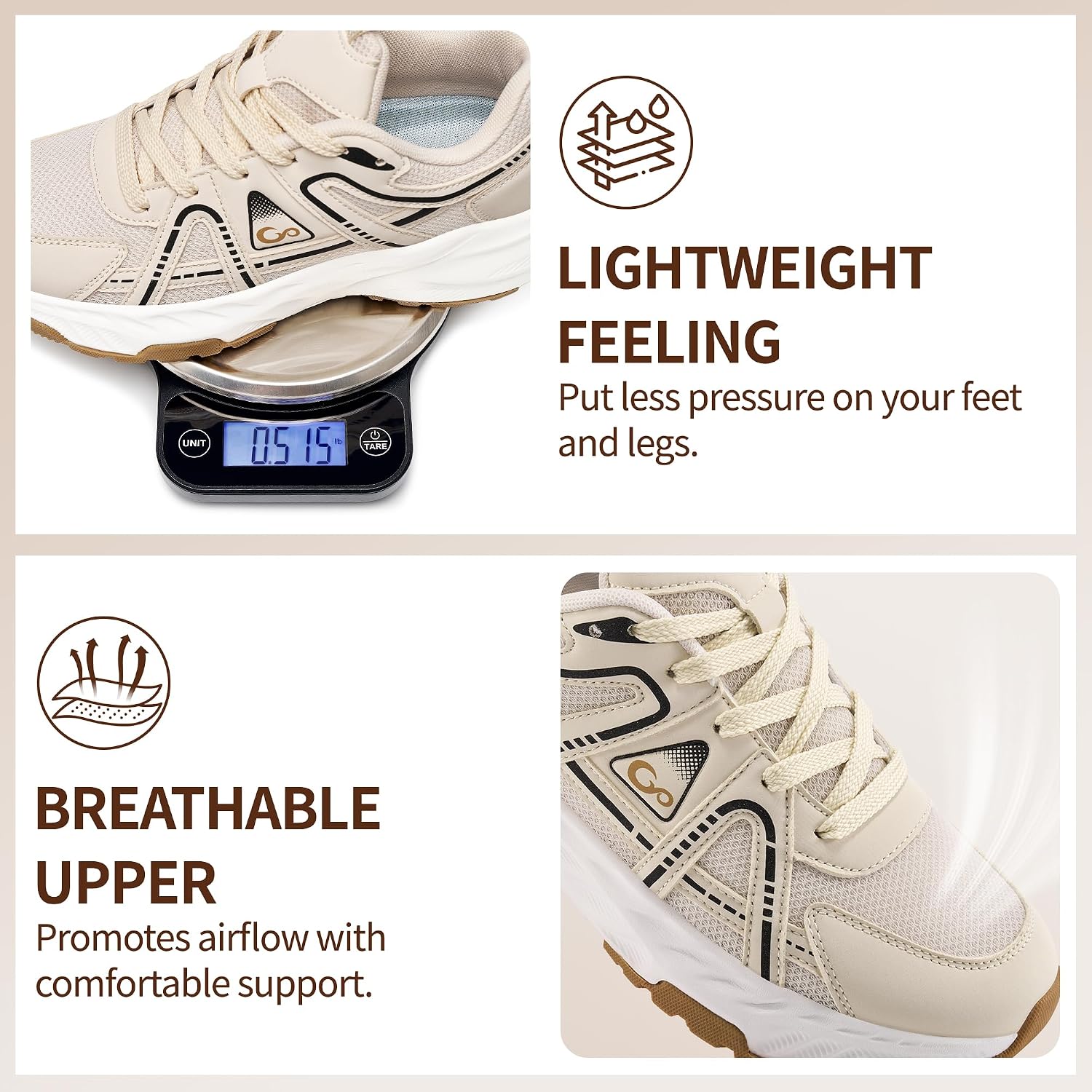 Comfortable Walking Shoes for Women: Lightweight Non Slip Cushioned Footwear - 8-Hour All Day Comfort Work Sneakers image 4