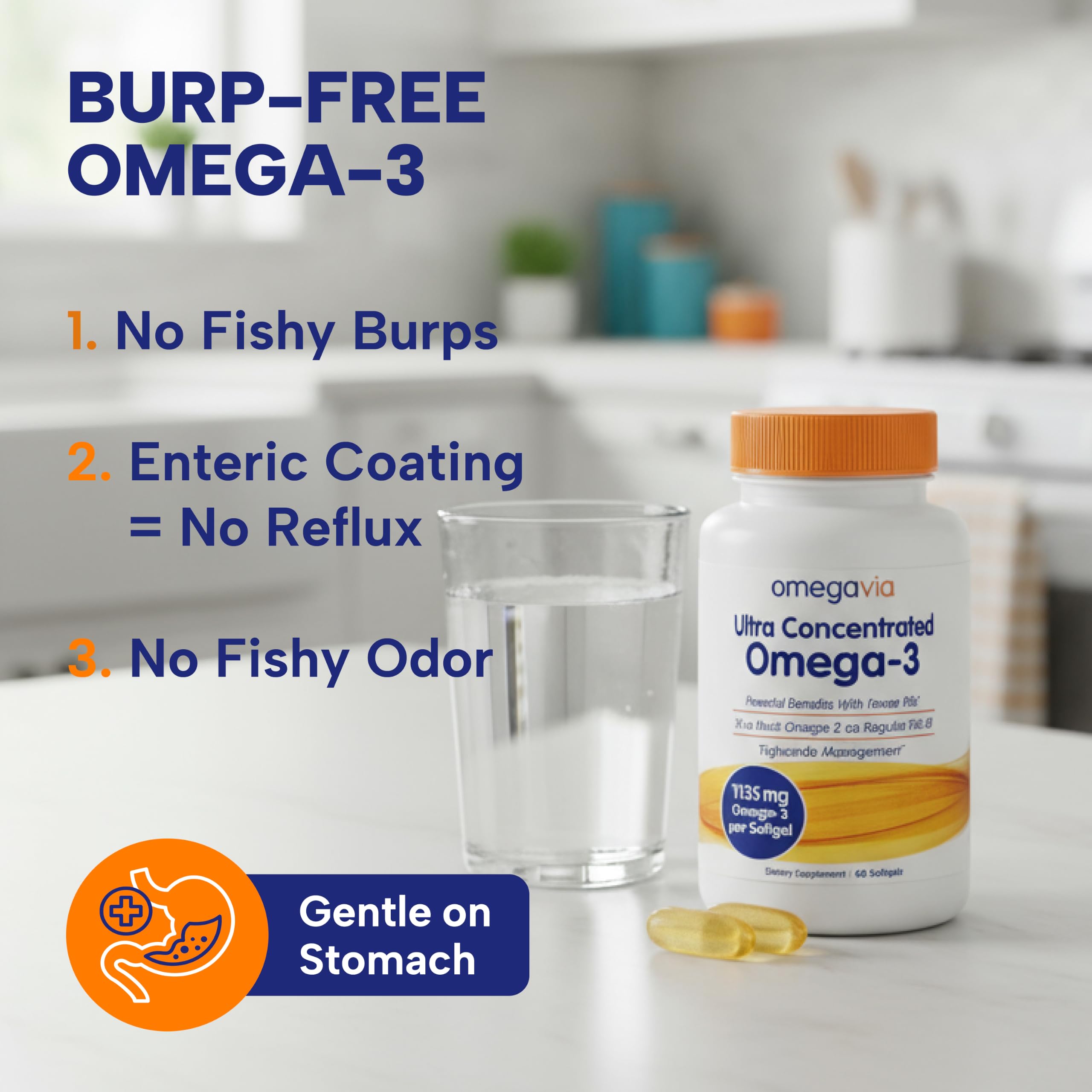 OmegaVia Ultra Concentrated Omega 3 Fish Oil, EPA DHA 1135 mg (60 Softgels) — Amazon image 4