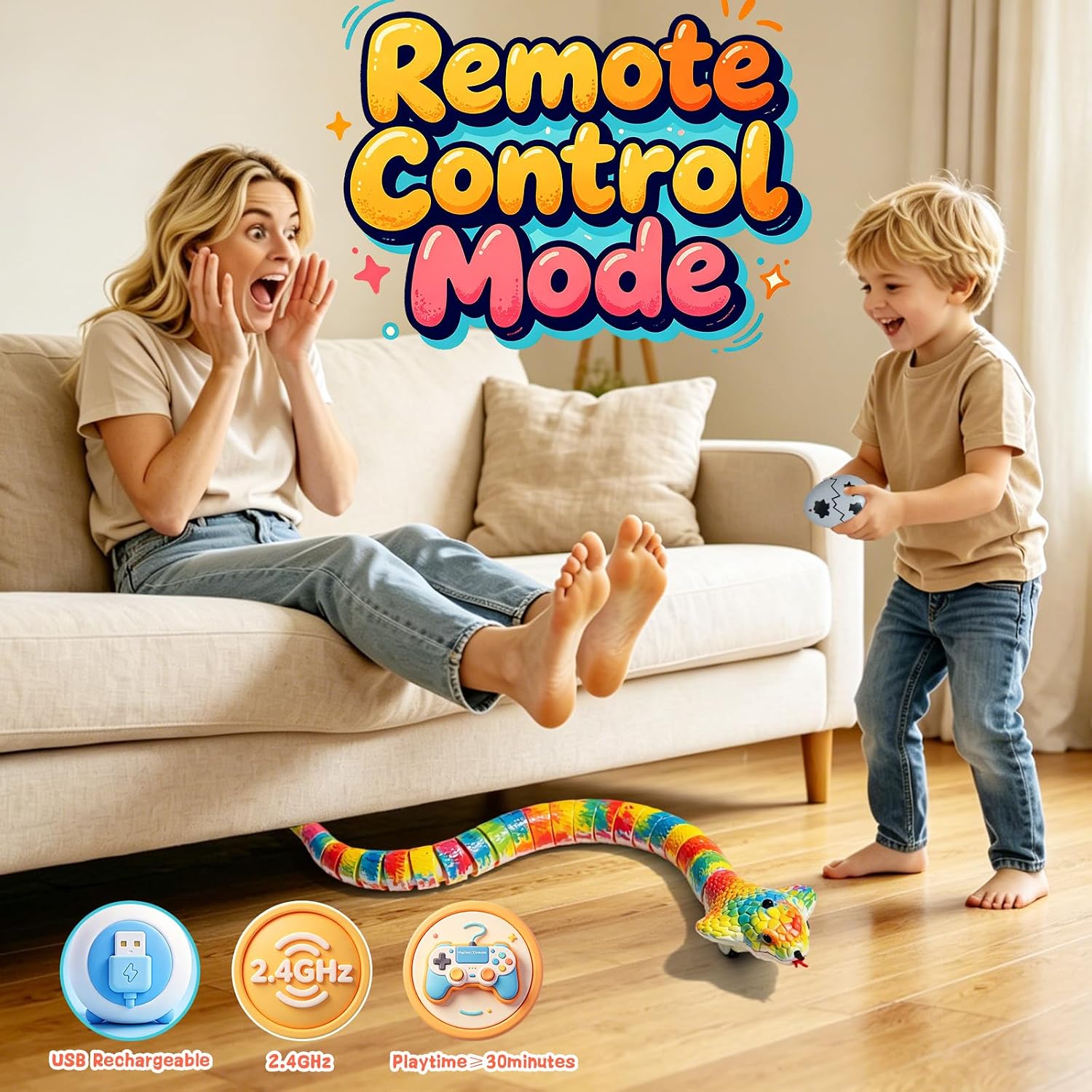 AMCHSURI Remote Control Snake Toy, Build and Paint STEM Kit for Kids 3+ image 4
