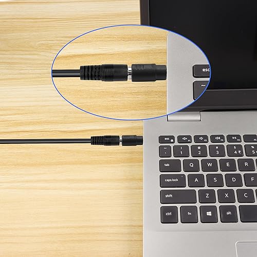 Miniatura 3 de PNGKNYOCN Adaptador de corriente CC, enchufe macho de 0.217 in x 0.098 in CC a conector hembra de 0.256 in x 0.118 in para laptop, cámaras de