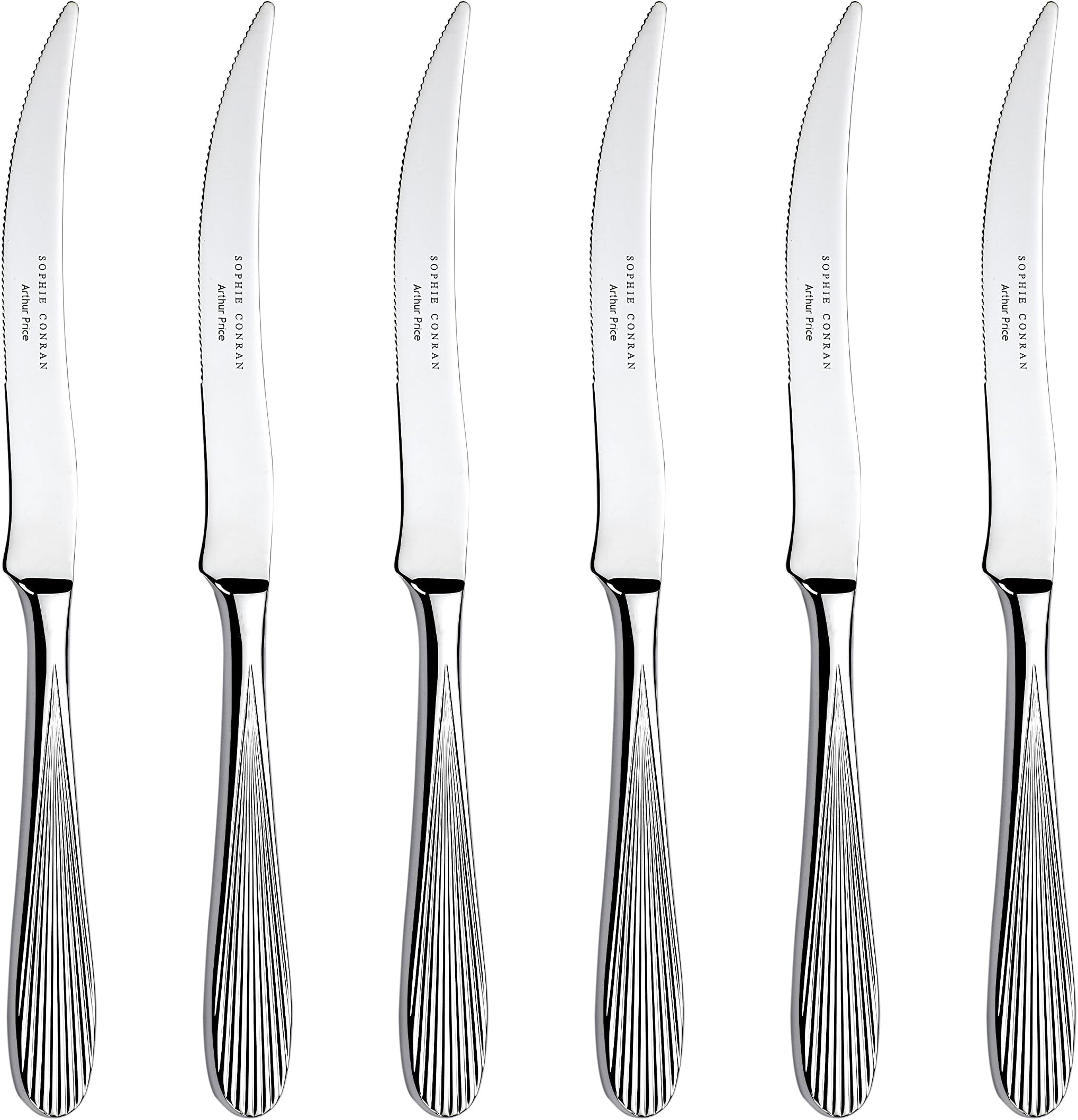 Sophie Conran for Arthur Price Dune Set of 6 Steak Knives, Stainless Steel
