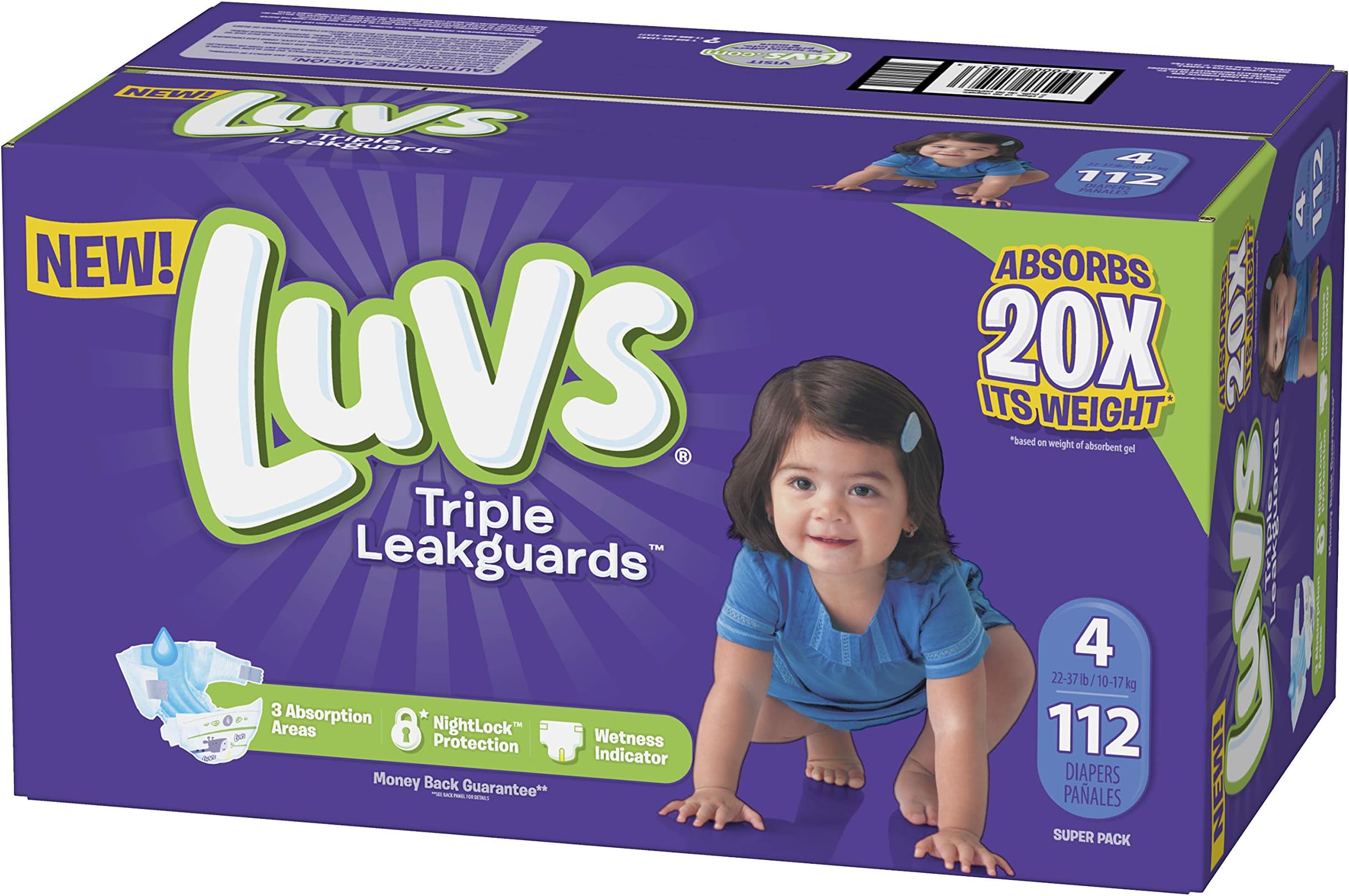 Luvs Pro Level Leak Protection Diapers Size 4 112 Count, 112 Count