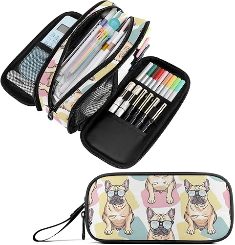 Miniatura 12 de Fustylead Estuche transparente de gran capacidad para lápices, bolsa de maquillaje multiusos, bolsa organizadora de almacenamiento para oficina