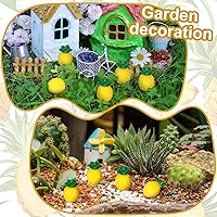 Vista 4 de 50 piezas de mini piñas de resina, pequeñas figuras de piña, decoración de frutas en miniatura falsas, lindo adorno de fruta artificial