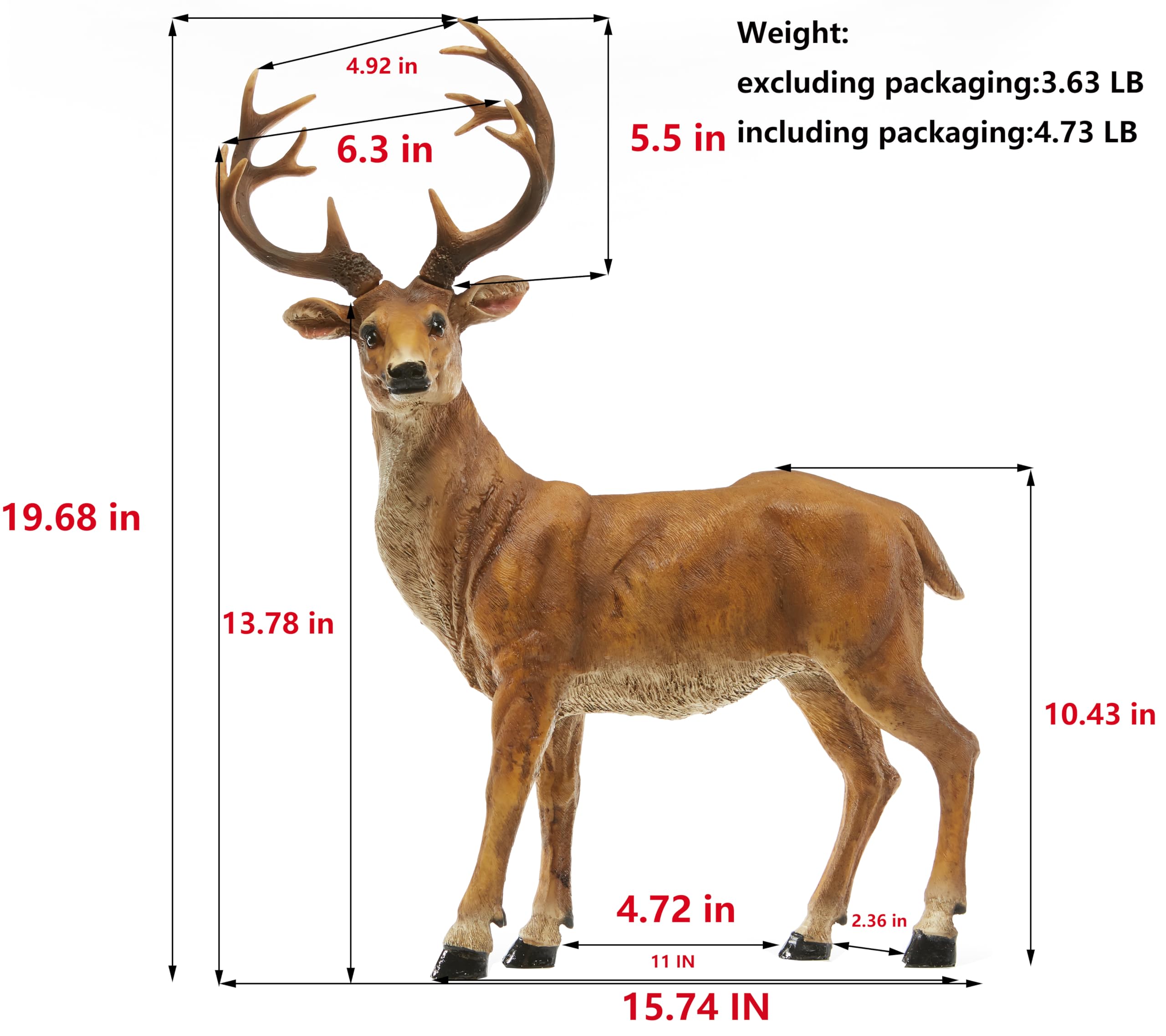 Amazon.com: XTAPAN Resin 19.68Inch Height Standing Deer Statue