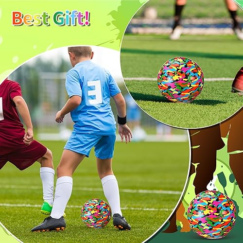 Miniatura 6 de Pelota de fútbol de camuflaje tamaño 4 para niños y niñas, pelota de fútbol con bomba de inflador, para deportes en interiores y exteriores, pelota