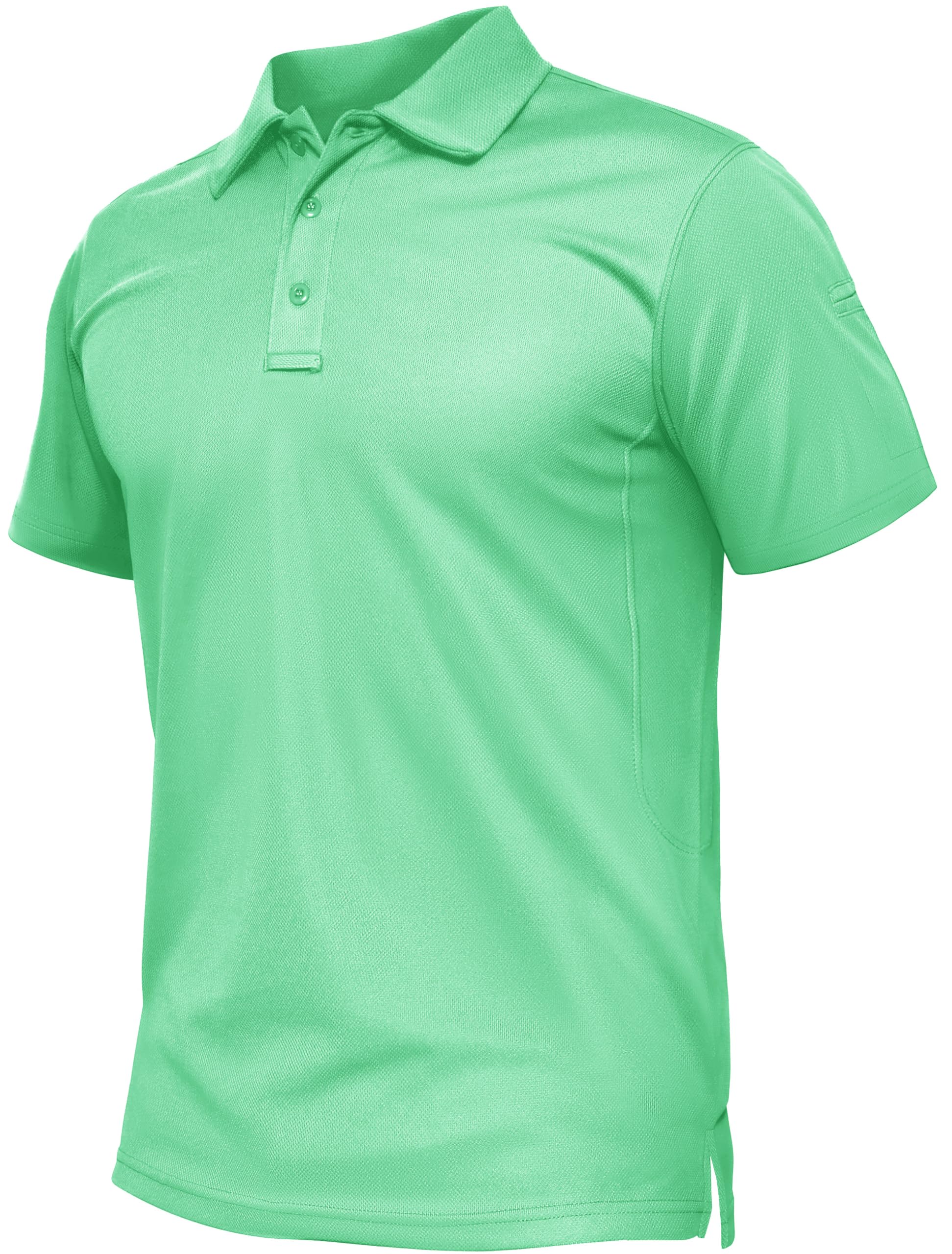 TACVASEN Mens Polo Shirts Short Sleeve Quick Dry Collared Shirt Performance Pique Polos for Athletic Tactical Golf Work