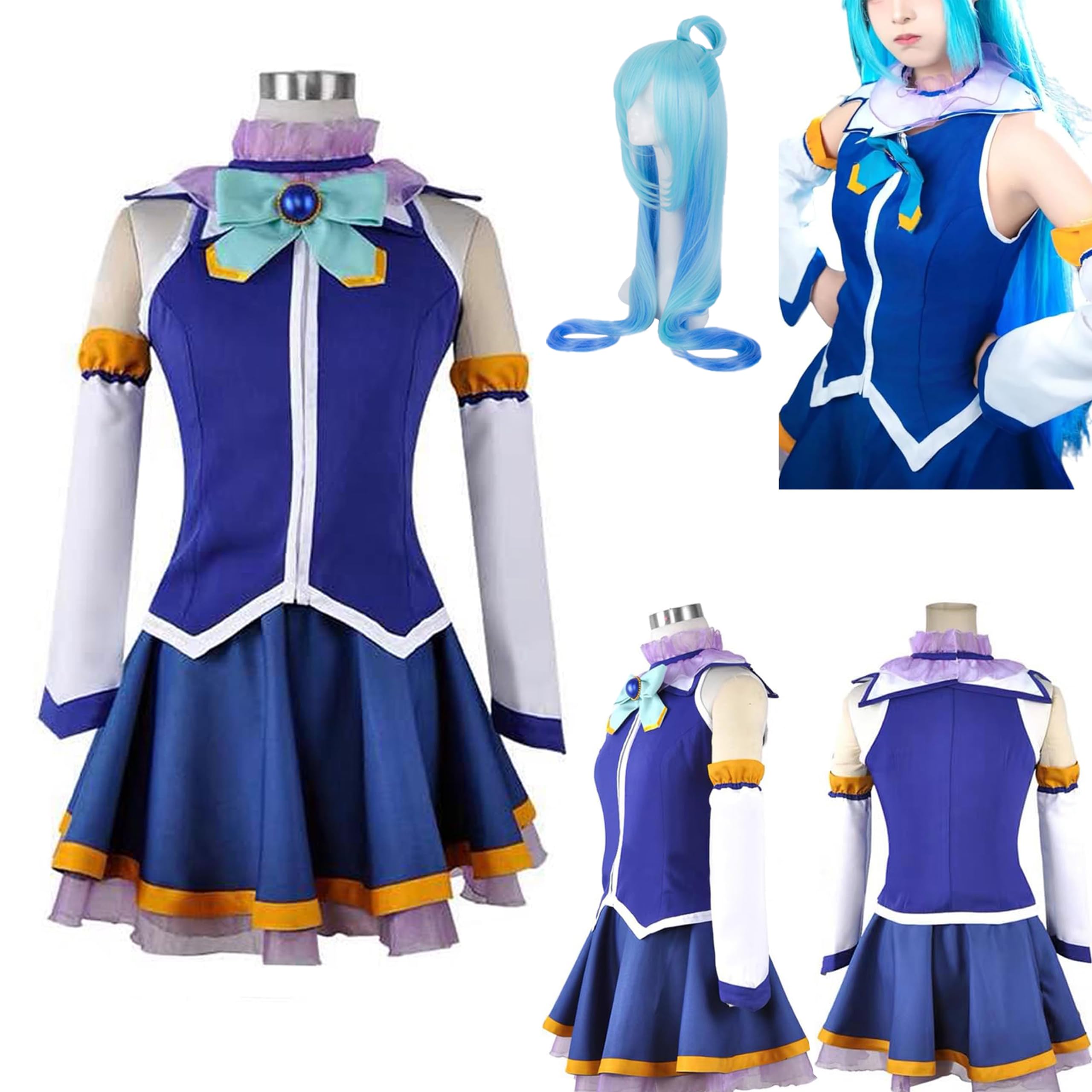 【杖付き】フルセット このすば アクア コスプレ 衣装 Amazon.co.jp: HIWOWO この素晴らしい世界に祝福を！コスプレ