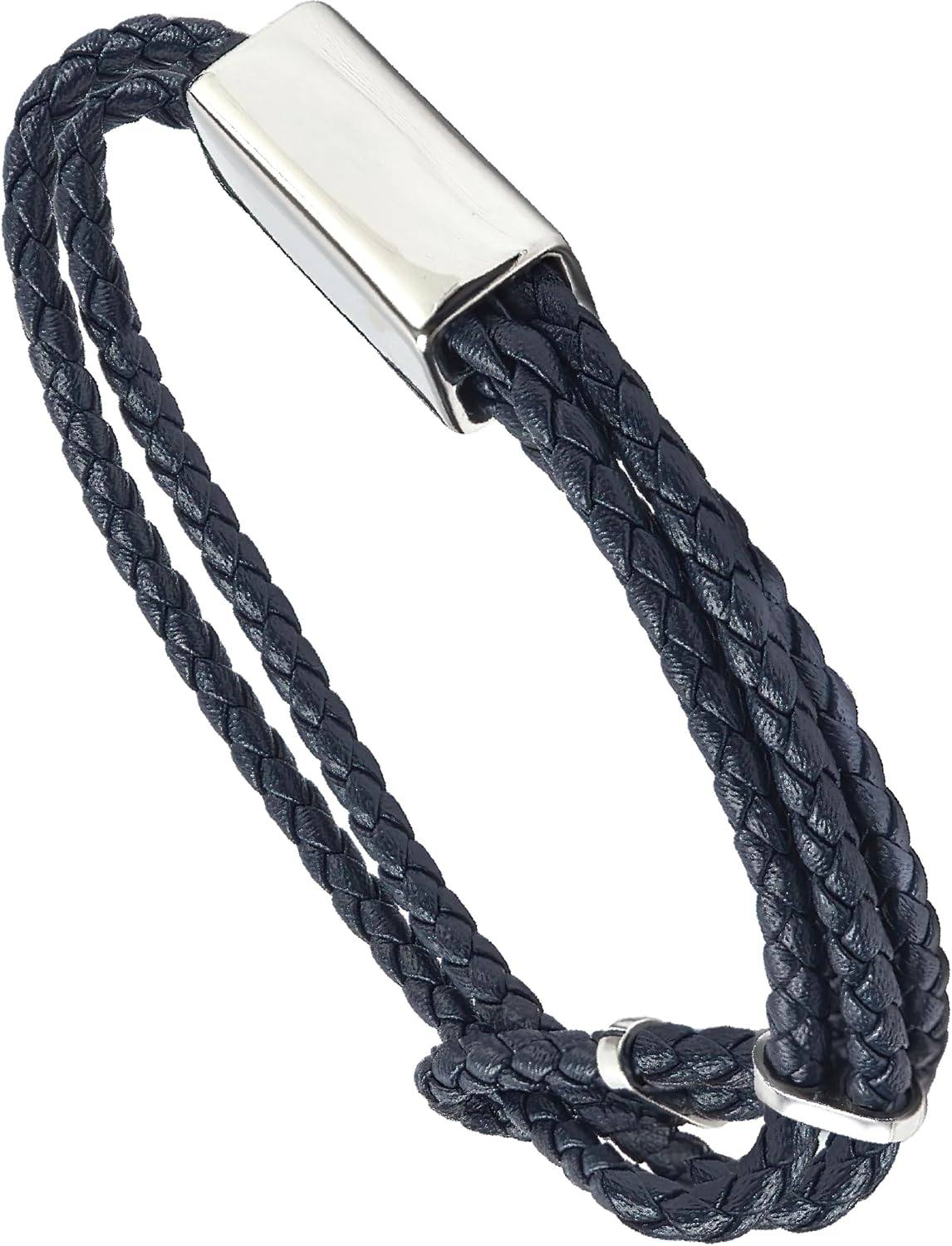 Forge & Foundry Men's Adjustable Black Braided Leather Bracelet | Drapers | Matte Black Stainless Steel Slider | Refined Hand-Crafted Jewelry, Designed by Jewelers, Forged for Men