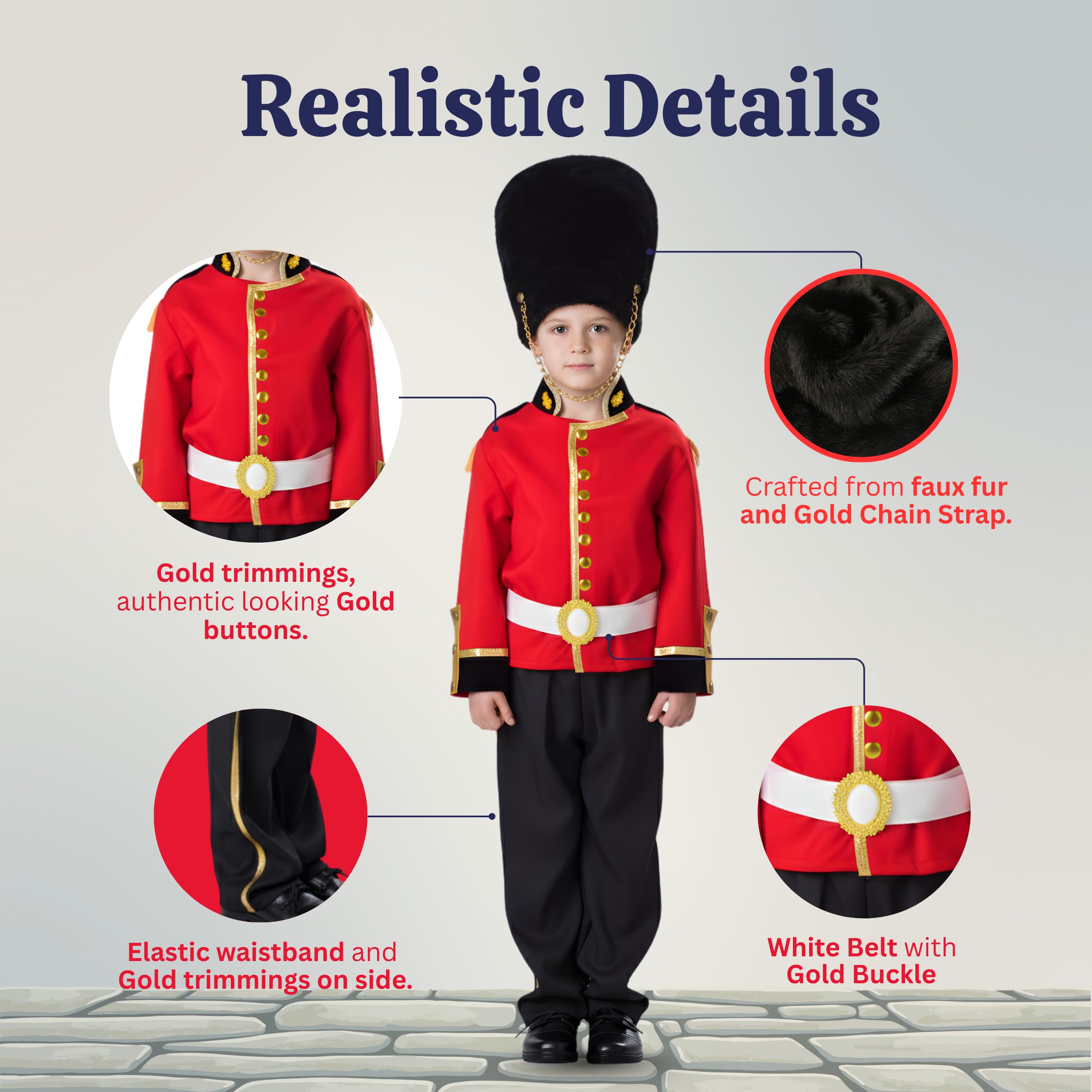 Dress Up America Disfraz de Guardia Real de lujo para niños