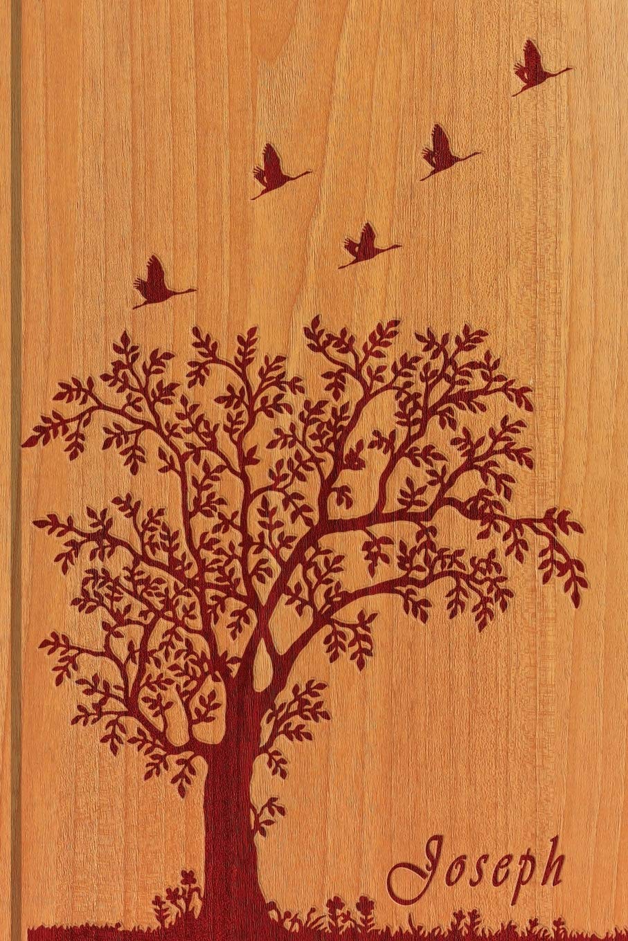 Joseph: Personalized Name Engraved Wooden with Tree & Zen Embossed Inspired | College Lined Notebook Journal | Diary & Note Taking |Many Usage Handy ... Touch Gift for Male Friends Coworkers