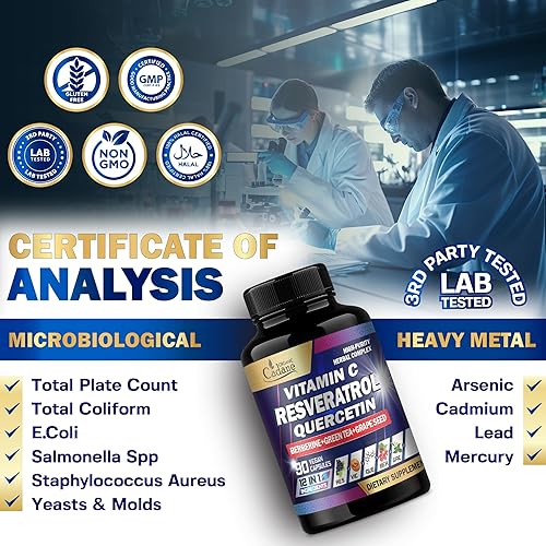 Miniatura 10 de Suplemento de resveratrol 12065mg  Envejecimiento saludable, promueve el sistema inmunológico, el refuerzo cerebral y el apoyo articular  12 en 1