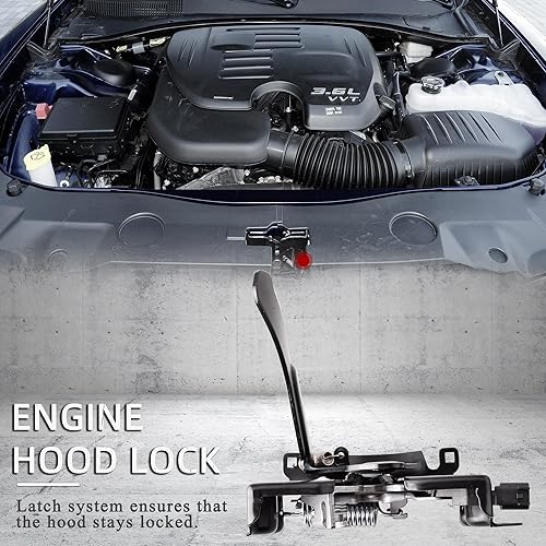 Miniatura 7 de Pestillo de capó compatible con Dodge Charger Chrysler 300 2011-2021 - Bloqueo de capó de repuesto 68261142AA