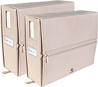 Vista 5 de LINENMATE El contenedor de almacenamiento de lino original, 2 unidades (Tamaño Queen/King, Rosado)