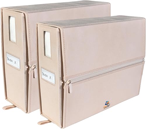 Miniatura 10 de The Original - Contenedor de almacenamiento de lino, paquete de 2 (tamaño QueenKing, color rubor)