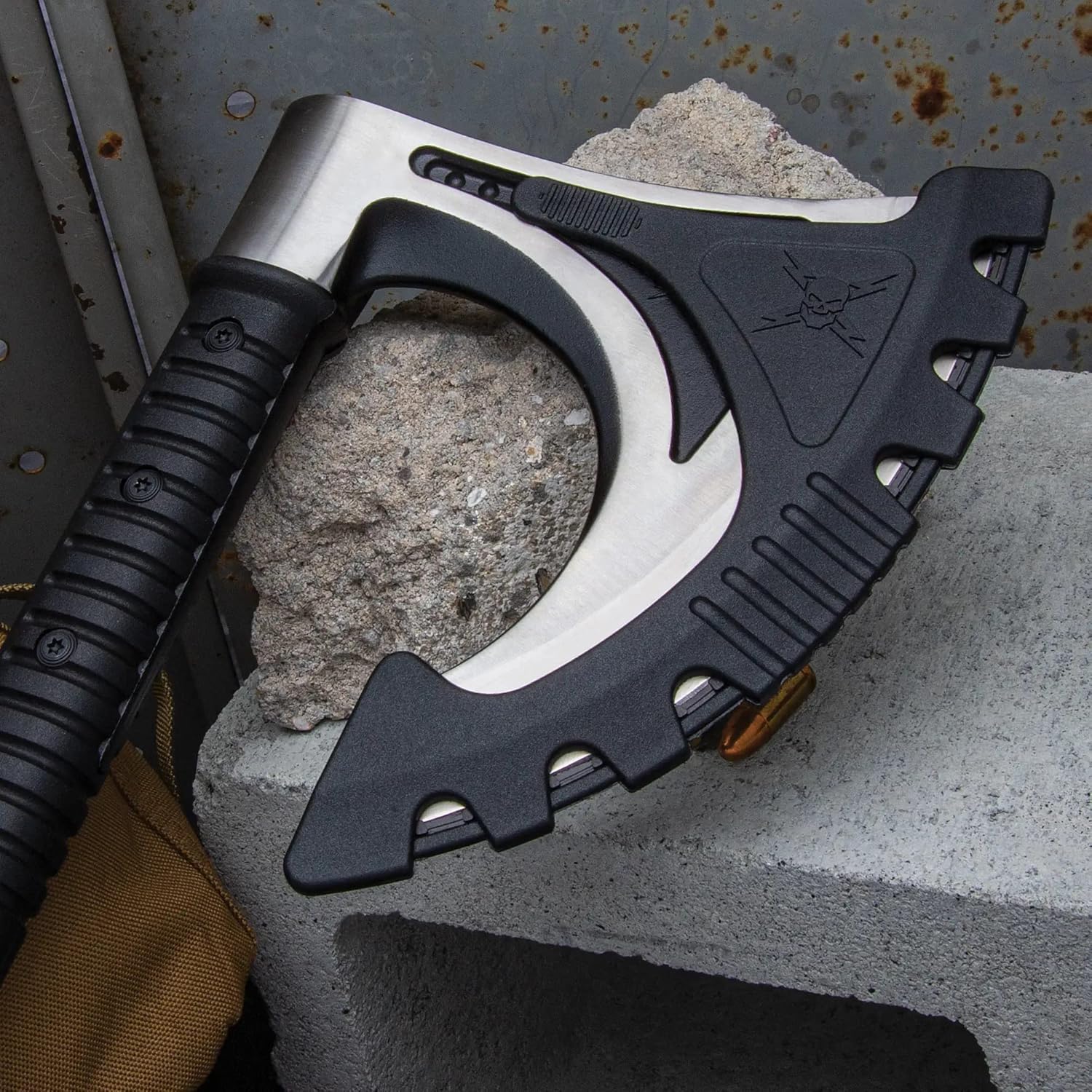 M48 Viking Axe & Sheath | Bearded Blade | 3Cr13 Cast Stainless Steel Axe Head | Modern Tactical Design | TPU Sheath | Deeply Ridged Handle