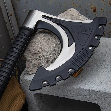 M48 Viking Axe & Sheath | Bearded Blade | 3Cr13 Cast Stainless Steel Axe Head | Modern Tactical Design | TPU Sheath | Deeply Ridged Handle