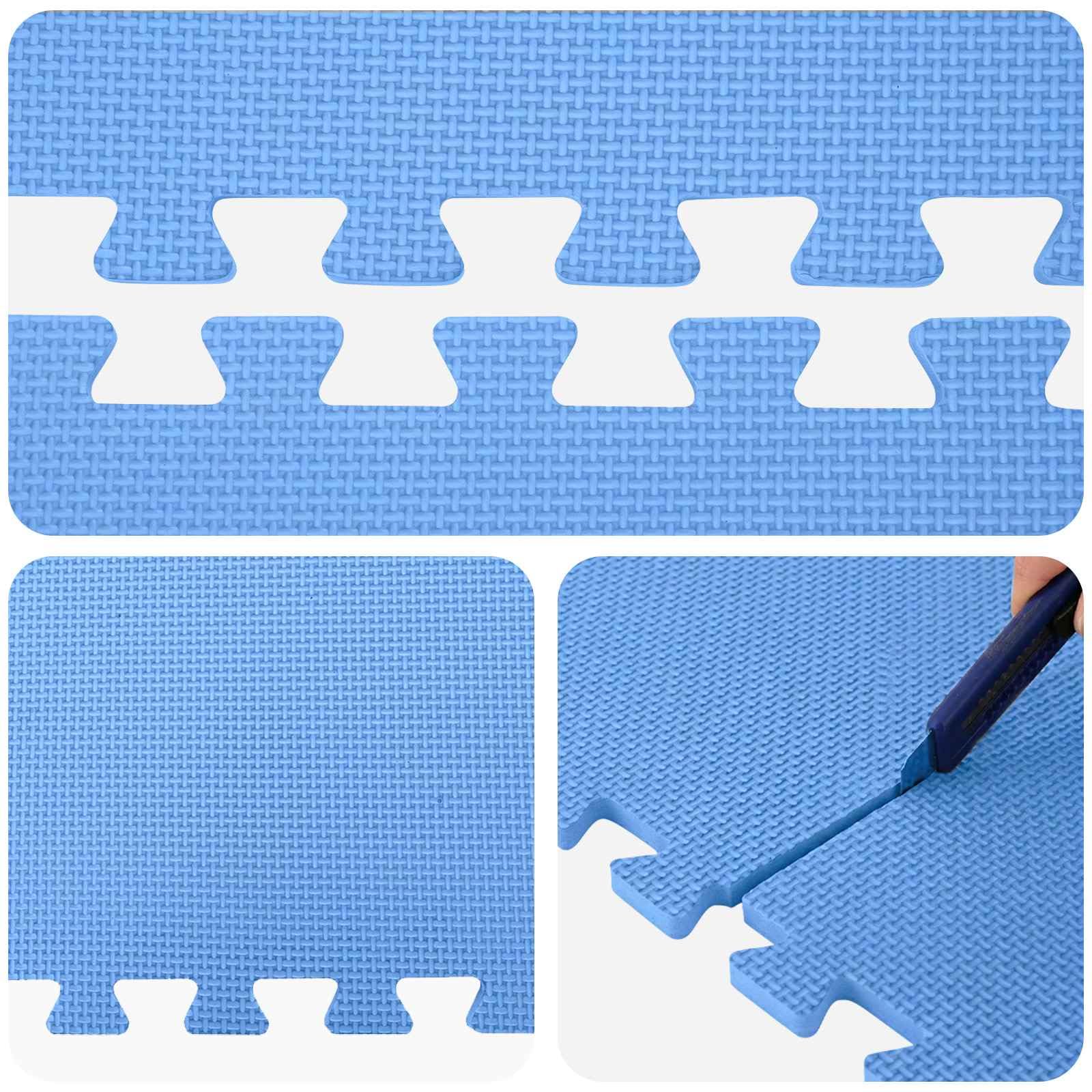 Lot de 6 tapis de sol en mousse EVA - 2,16 m² - Design puzzle extensible - Pour la maison et la salle de sport - Tapis de protection antidérapant pour entraînement, yoga, appareils