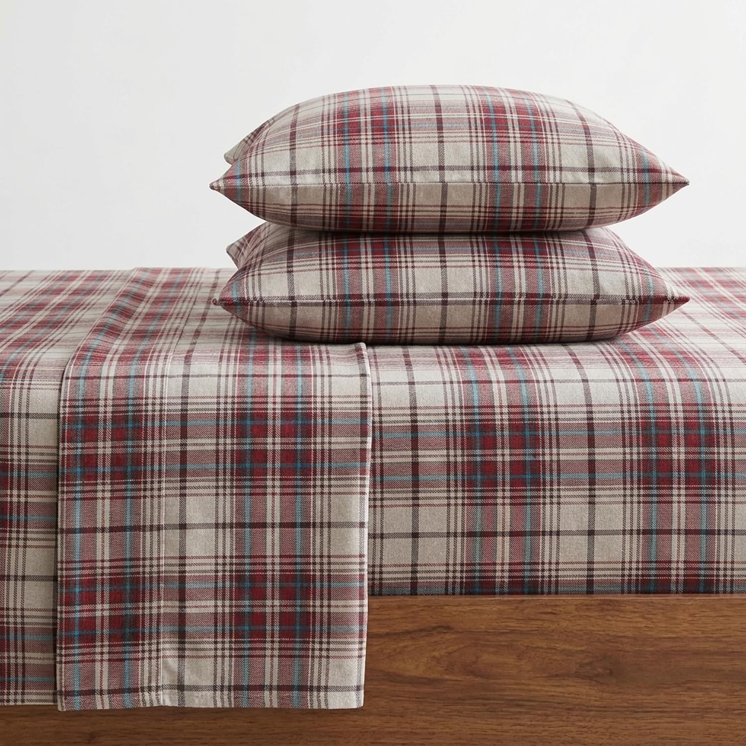 Eddie Bauer Flanell-Bettwäsche-Set Mont Lake Plaid Hütte Queen Montlake Plaid